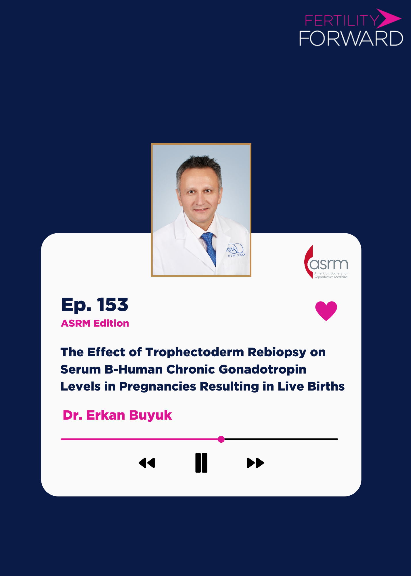Ep 153: ASRM Abstract: The Effect of Trophectoderm Rebiopsy on Serum B-Human Chronic Gonadotropin Levels in Pregnancies Resulting in Live Births with Dr. Erkan Buyuk